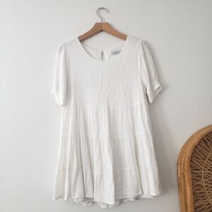 Hazel White Tiered Tunic Top S